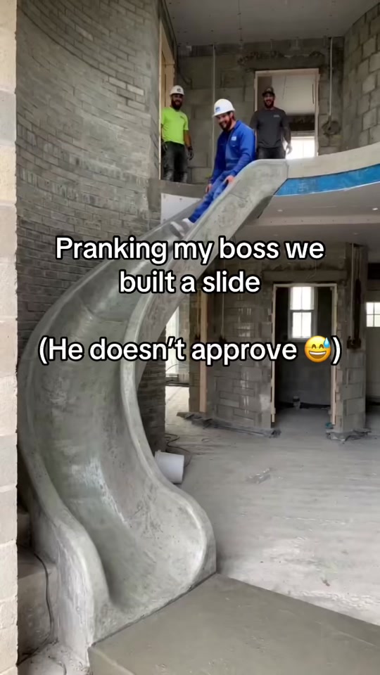 AI Prank: Construction Workers Build a Slide Instead of Stairs by jaxons_pranks